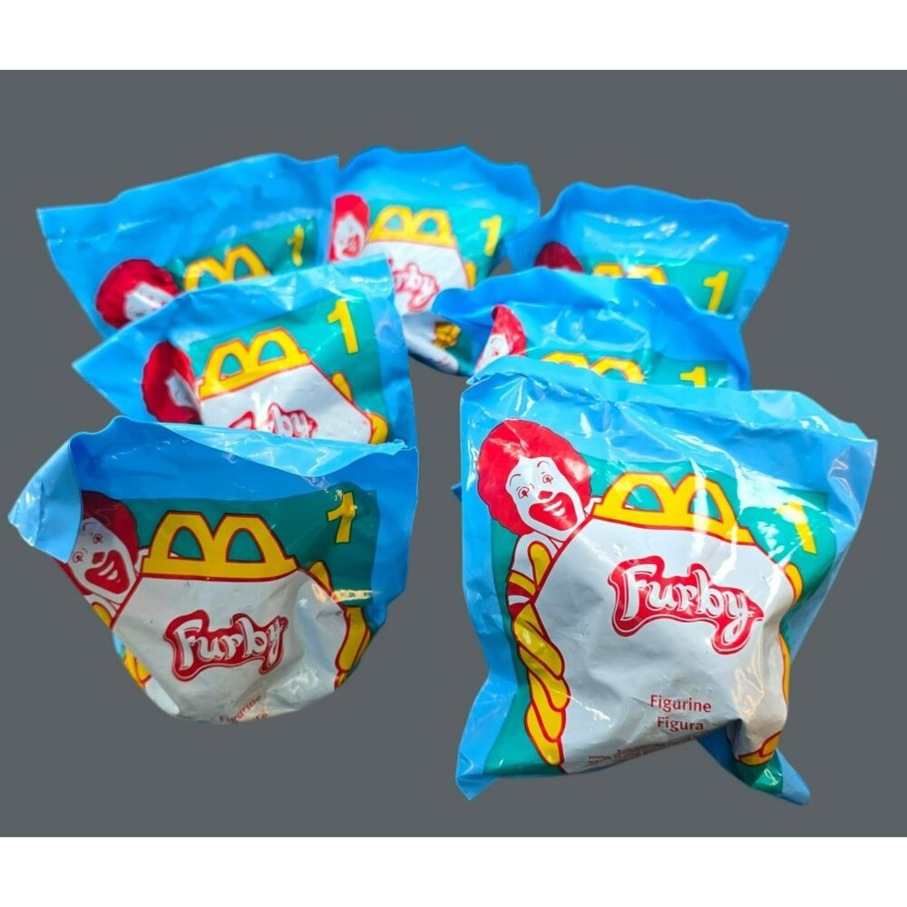 1998 McDonalds Furby Happy Meal Toys Sealed Lot Set Of 7 Figurines JJ4167